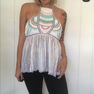 Anthropologie Floreat Halter Top
